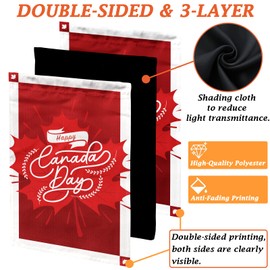 Canada Day Decorations, Happy Canada Day Garden Flag 12x18 Inch Double Sided Printing for Outdoor Decor