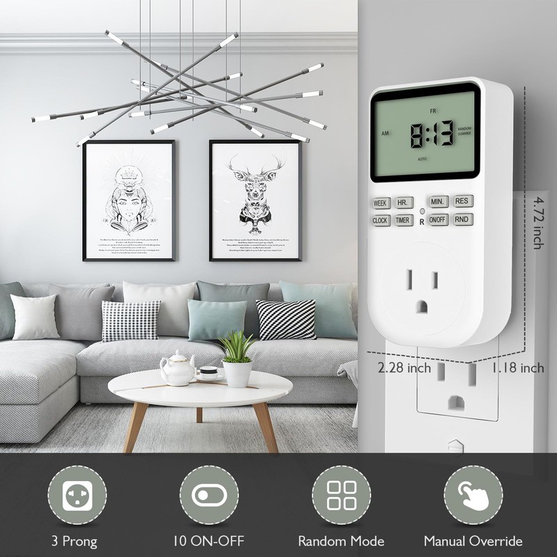 Plug in Digital Oulet Timer Switch 7 Day / 24
