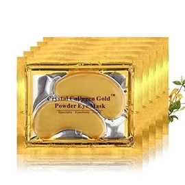 Combo Face Care. Paquete de 5 mascarillas de colageno rejuvenecedoras hidratantes y 5 parches máscaras de colágeno de 24 K en polvo de oro,