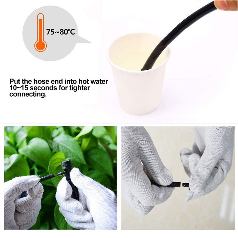100 Pcs Drip Irrigation Emitters, 1/4" Inch Universal 360 Degree