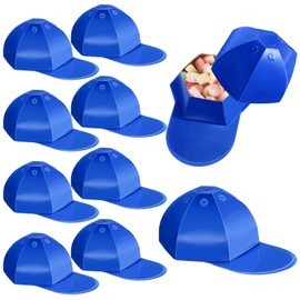 MotiMind 9 Pcs Baseball Cap Gift Box Hat Baseball Shaped Box Party Favor Cardstock Cardboard for Candy Snack Goody Father Day(Blue)