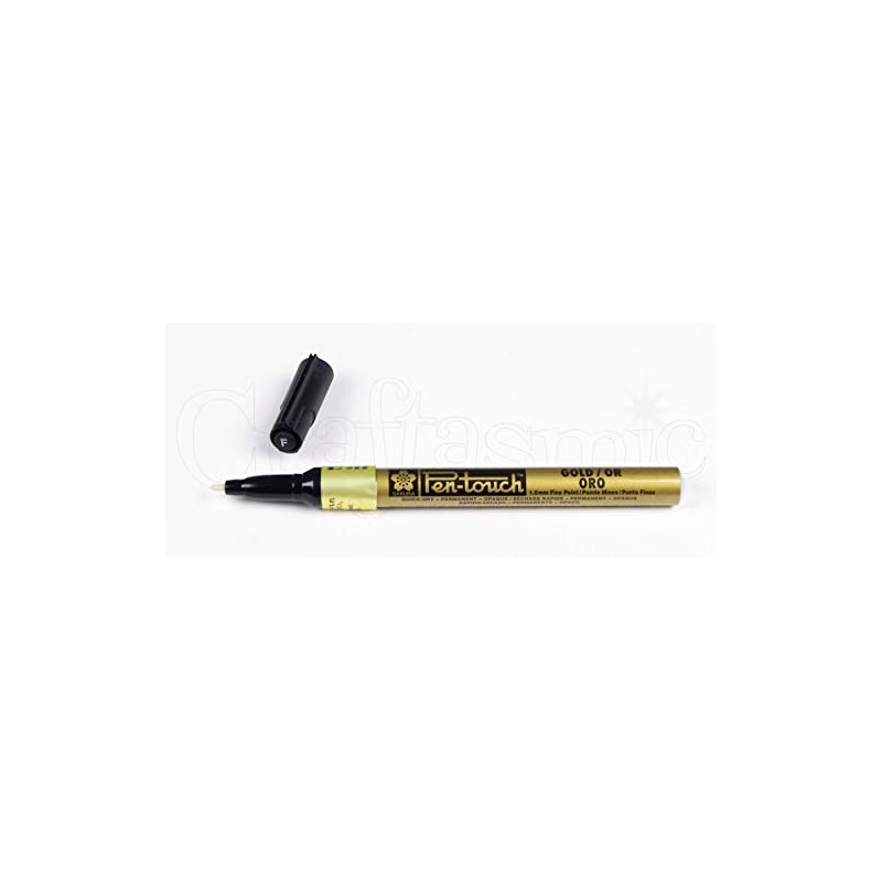 SAKURA Pen-Touch Marker fein, Lackfarbe, goldfarben, 0,02 x 4,9 x