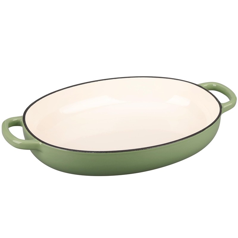 EDGING CASTING Enameled Oval Cast Iron Dutch Oven Pot with