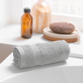 Douceur d'Intérieur, Elegance Perle Guest Towel (30 x 50 cm) 100% Cotton Plain