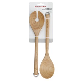 KitchenAid Birchwood Salad Servers, Fork and Spoon