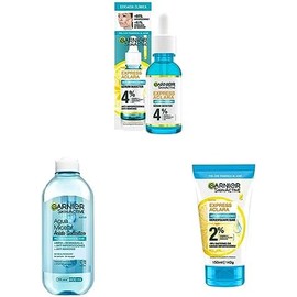 Garnier Express Aclara Serum Anti Acne 30 ml  ara Agua Micelar Anti Acne 400 ml  ara Exfoliante Anti Acne 150 ml