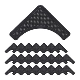 Relaxdays Carpet Non-Slip Pads, Set of 24, Non-Slip Carpet Corner Holders for Tiles, Laminate, Wooden Floor, Black
