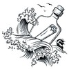 Bottle by the Sea Tattoo - Temporalis® | Temporary Tattoo