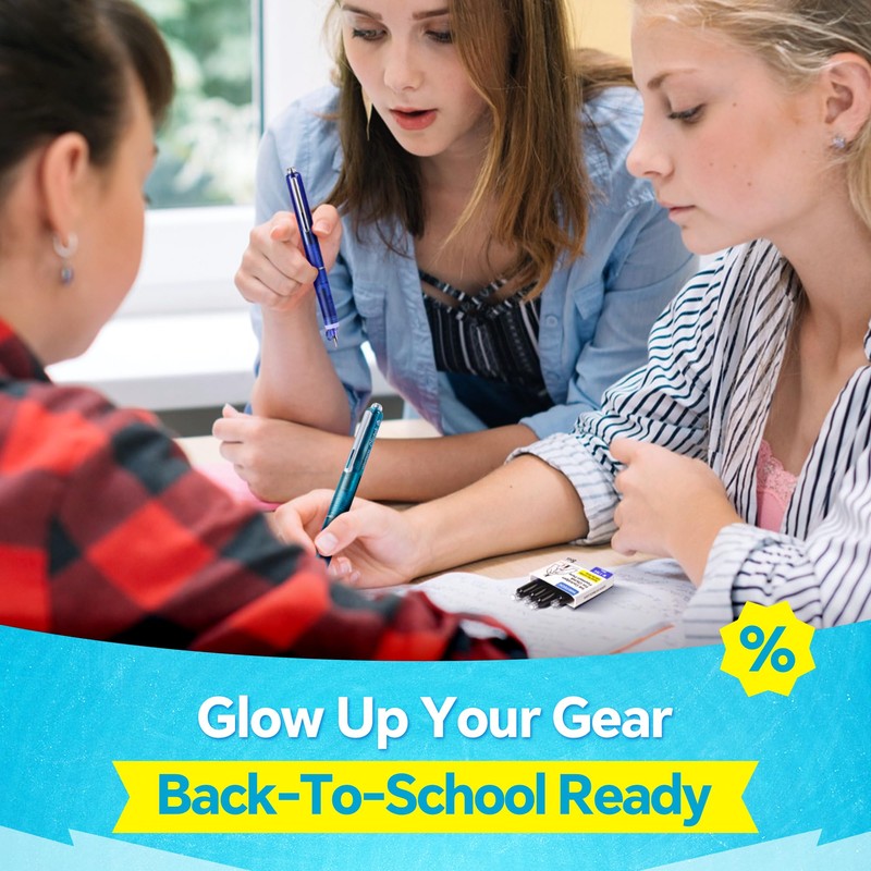 WRITECH Clictek Fountain Pen Retractable: Medium Nib Blue Ink Transparent