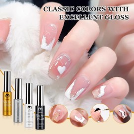 Eyusall Nail Art Polish, French Tip Nail Polish, Gel Liner Nail Polish Set - ...