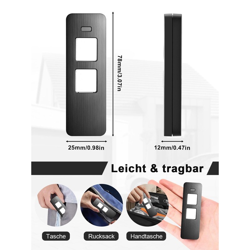 Wvoillty 868 MHz Garage Door Remote Control for Summer Handheld