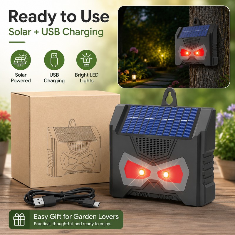 Solar Ultrasonic Animal Repeller for Outdoor Use – Waterproof Deer,