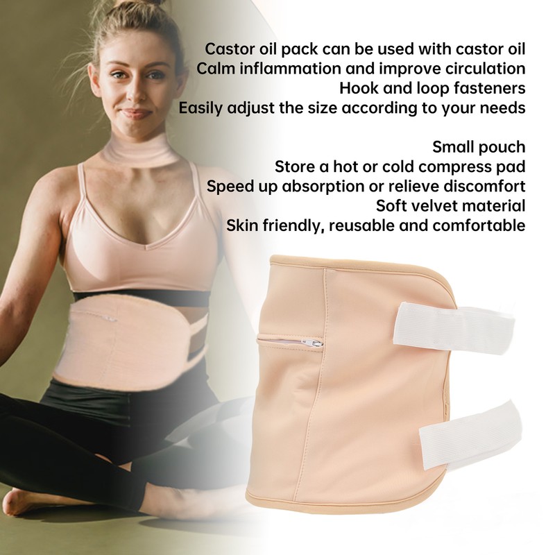 Waist Neck Castor Oil Wrap Reusable Washable Leakage Proof Soft