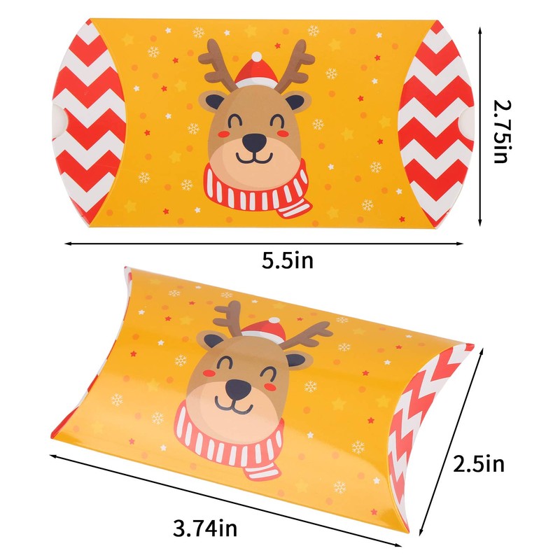 DERAYEE 36 Pieces Christmas Boxes, Small Gift Pillow Boxes Candy