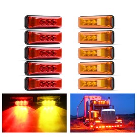 Nilight 10Pcs 3 Led Trailer Light 3.9 Inch Front Rear Side Marker Lights Clearance Indicator Waterproof Sealed Surface Mounted Marker Light for RV Truck Trailer UTE UTV 12V