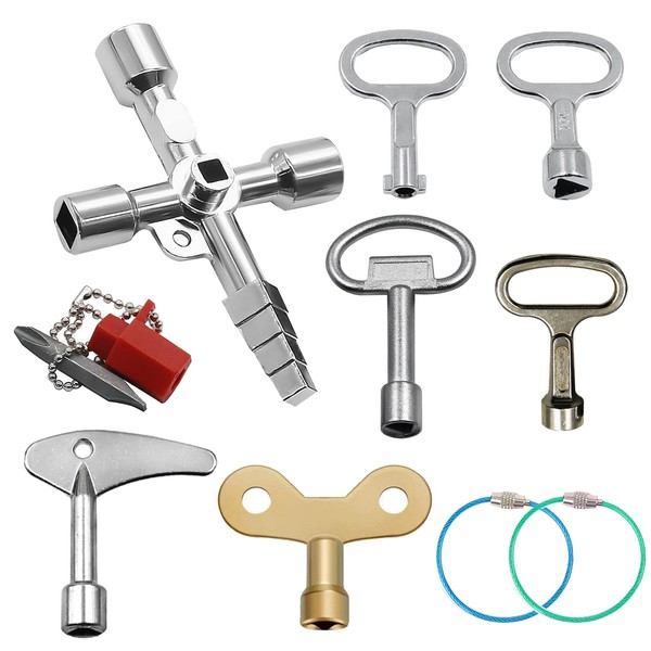 PKCHYE Set of 9 control cabinet keys, universal key, tap