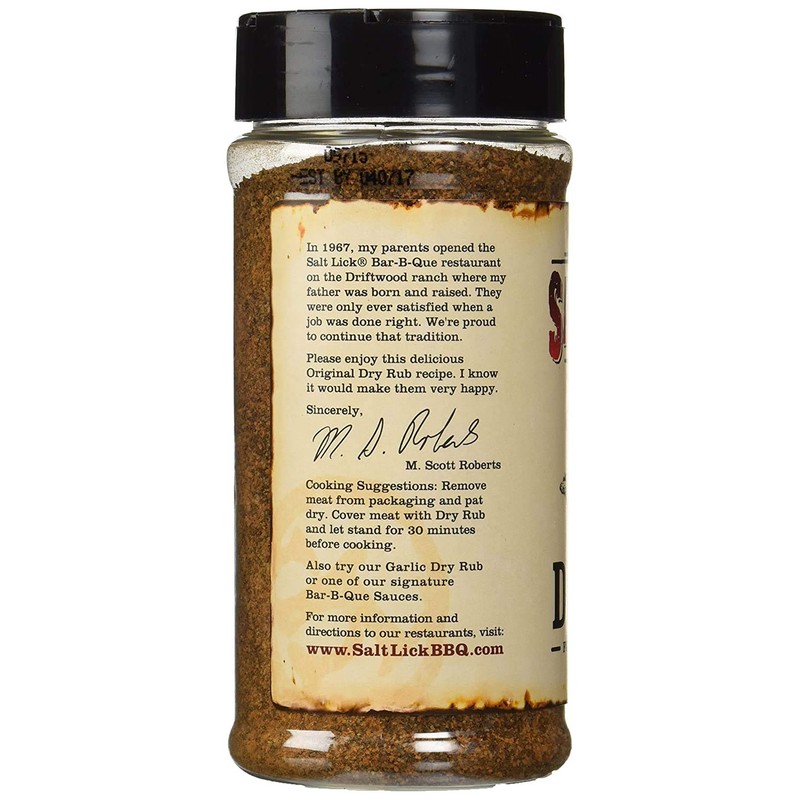 Salt Lick BBQ Original Dry Rub Seasoning 12 oz Shaker