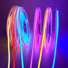 Boarda 5mm COB LED Strip,12V/24V 400LEDs/m RA>90 High CRI LED Tape Light,Multiple Color,16.4FT 2000LEDs IP30 COB LED Light for Indoor House Kitchen Room (Natural White 4000K, 12V-5mm Width-400LEDs/M)