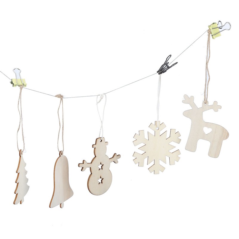 Innovative DIY Wooden Pendant Hanging Ornaments Crafts for Home Christmas