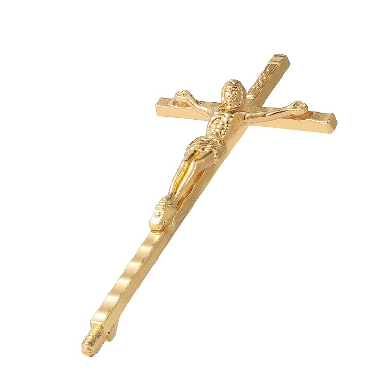 Imerance Crucifix Wall Cross Small Metal Slender Catholic Crosses Golden