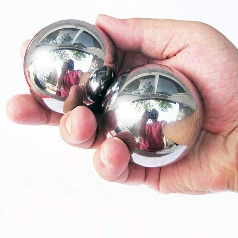 1.9" Stainless Steel Baoding Balls with Carry Pouch.Chinese Massage Health
