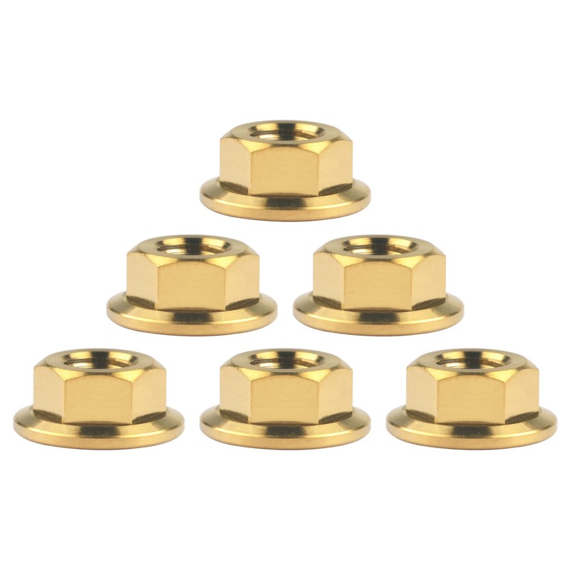 Ruifu Titanium Alloy Flanged Nuts M5 M6 6 Pack (M6,