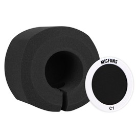 Micfuns C1 Microphone Windshield Pop Filter Acoustic Filter for 4.5cm-6.0cm Recording Studios Microphones (Black)