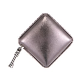 sourcing map Square Retractable Measuring Tape 150cm/60-inch Soft Leather Case Tailors Tape Measure Pocket Size for Body, Fabric, Sewing Measurements, Dim Grey