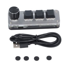 Custom Keypad 3 Key 1 Knob Mini Mechanical Keypad with RGB LED Dustproof Red Switch USB C Connection
