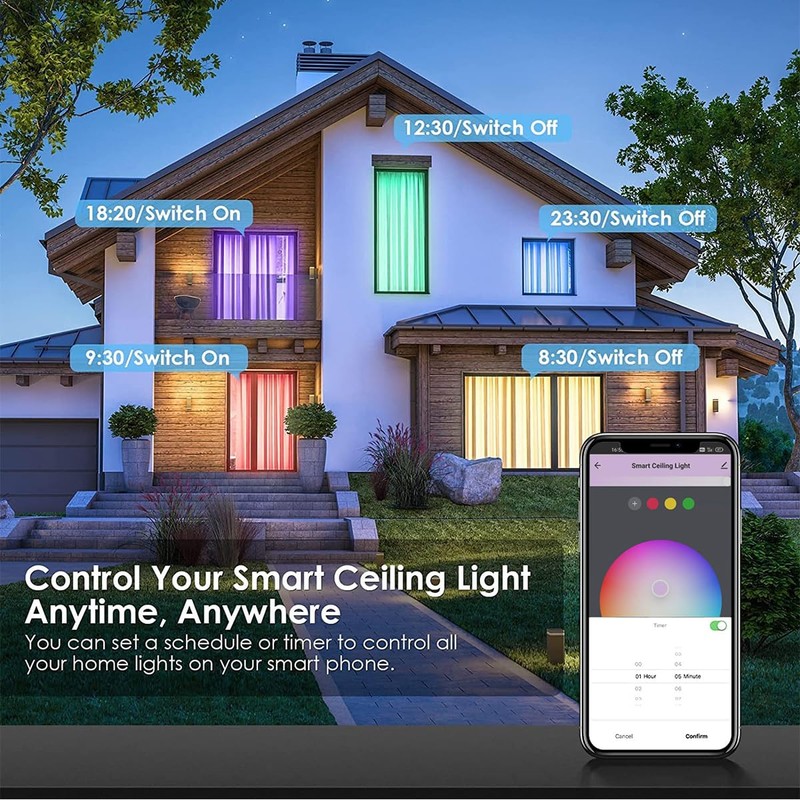 OURLOVEII 30 W LED Ceiling Light Smart Home 30 cm