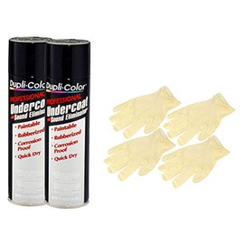 Duplicolor Professional Undercoating & Sound Eliminator Spray (17 oz) Bundle with Latex Gloves (6 Items)