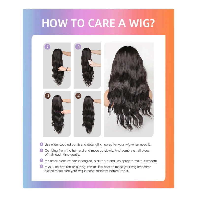 Peluca Corta De Pelo Negro Natural Liso Medio Para Mujer