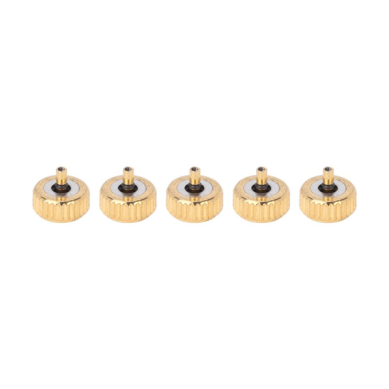 5 Pcs Professional Watch Crown Parts Gold Steel Wrist Watch