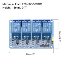sourcing map 2 Pcs DC 5V 4 Channel Relay Module Low Level Trigger for Electronics Industrial Home Automation