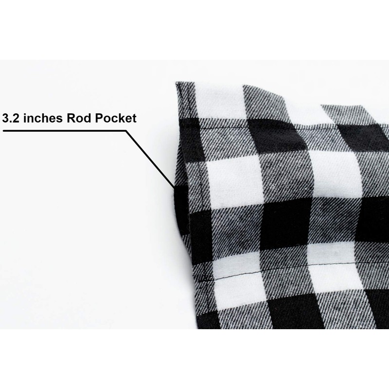 WOSIBO 2 Pack Buffalo Check Plaid Window Valances White and