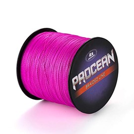 Procean 100% PE 4 & 8 Strands Braided Fishing Line, 6-300 LB Sensitive Braided Lines, Super Performance and Cost-Effective (Pink, 6LB(2.7Kg) 0.10mm-328Yds)