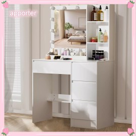 Yamissi 10 LED Bulbs Makeup Vanity Desk Dressing Table Lighting Mirror White Dresser USA