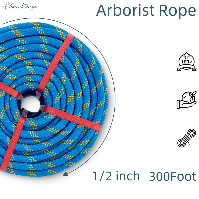 Polyester Arborist Rigging Climbing Rope Blue - 1/2 Inch Diameter