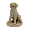 Solid Rock Stoneworks Sitting Golden Retriever on Base Concrete Statue,