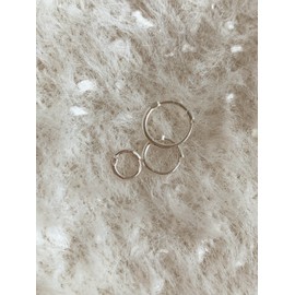 925 Silver Basic Slim Mini One Touch Ring Earrings XS (4mm) / 925실버 베이직 슬림 미니 원터치 링 귀걸이 XS (4mm)