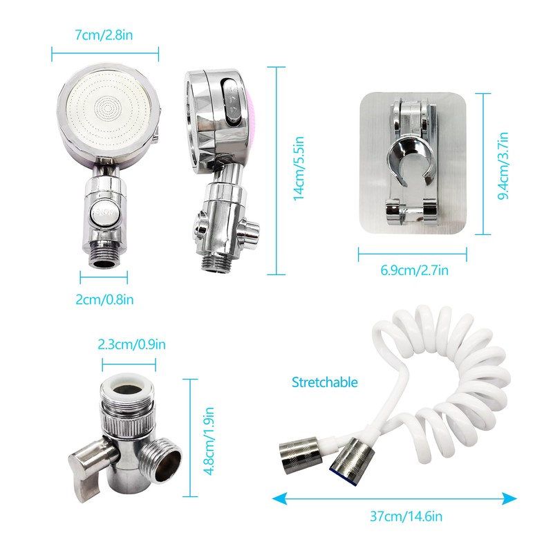 Basin Handheld Shower Kit 3-Mode Shower Head & 3-Way Diverter