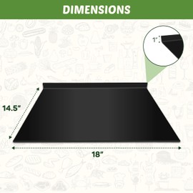 FEBTECH - Flat Griddle Pan For Stove Top - 18" x 14.5" Griddle For Gas Grill - Tortilla Griddle Pan For Stove Top - Gas Grill Griddle For Outdoor Grill Cooking - Indoor Cooking Stove Top Griddle
