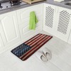 Naanle 4th of July Kitchen Floor Mat Wooden American Flag