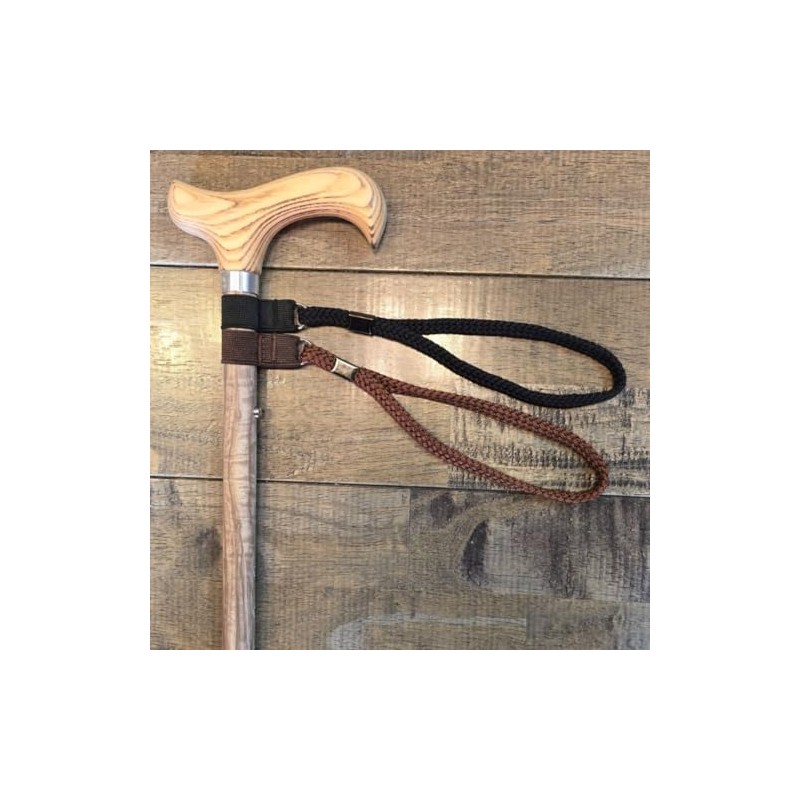 [近江一文字] 杖 ステッキ ストラップ お洒落 ドイツ製 くみひも フリーサイズ ゴム留め 落下防止