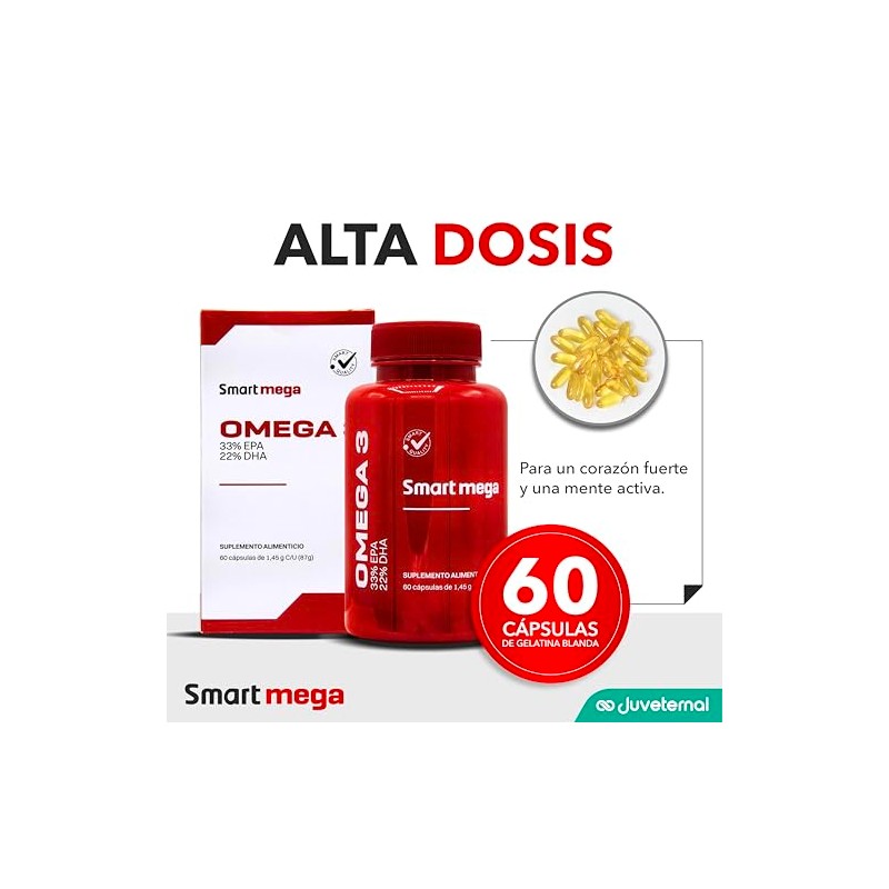 Smart Mega OMEGA 3 con 33 EPA y 22 DHA,