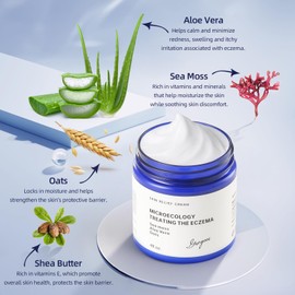 NEORIVER Eczema Relief Cream，Moisturizing Eczema Cream，Full Body Lotion with Colloidal Oatmeal (Skin Protector)，Sea Moss and Aloe Vera 4 Oz