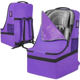IBVIVIC Car Seat Travel Bag Heavy Duty Car Seat Bag For Airplane Gate Check Car Seat Travel Bag With Shoulder Strap，Purple