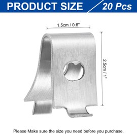 sourcing map 20 Pcs Shelf Bracket Clips, Cabinet Shelf Clips Shelving Clips, Adjustable Shelf Brackets Shelf Support Clips for Kitchen Shelving Wire Rack, Metal Alloy Silver