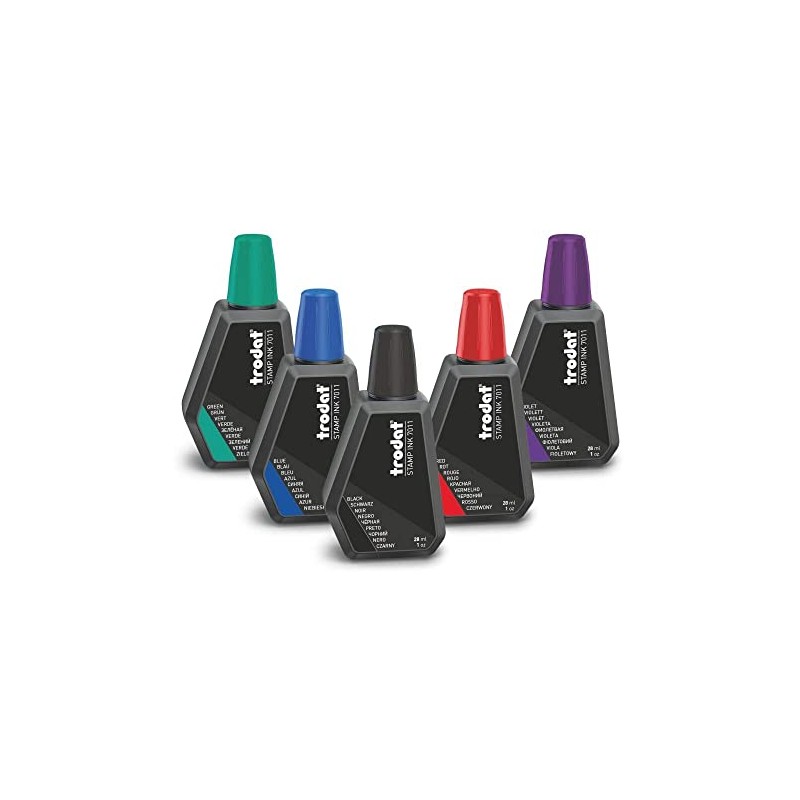 Trodat 7011 Tinta para Sellos de Entintado Manual, 28ml, Negra