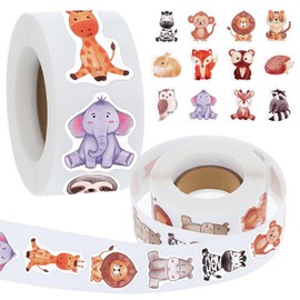 2 Roll Stickers Animals, 1000PCS Forest Cute Animal Stickers for Kids, 1000 Pcs Teacher Rewards School Office Supplies for Scrapbook Favor Wrap Decals